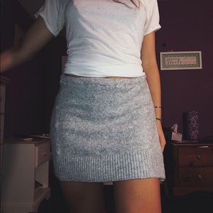 soft knit gray skirt